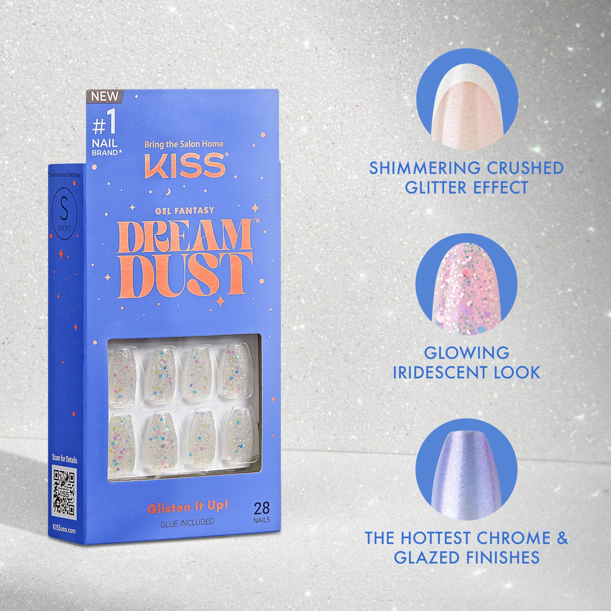 Kiss Gel Fantasy Dreamdust Press On Glue Nails - Mood Dust