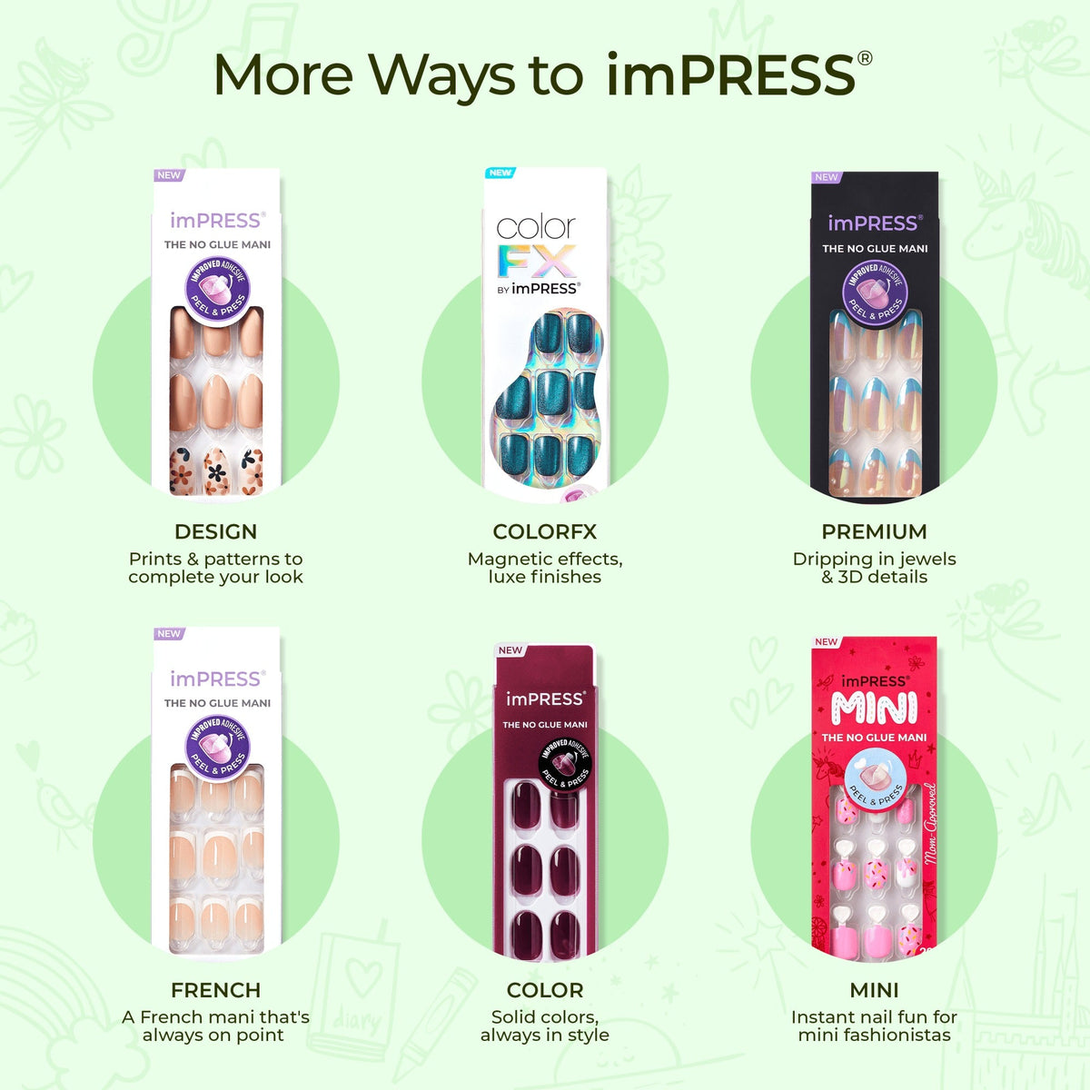 Impress Kids No Glue Fake Press On Nails - Easter Charm | Design, Multicolor, Kids, Squoval, Manicure