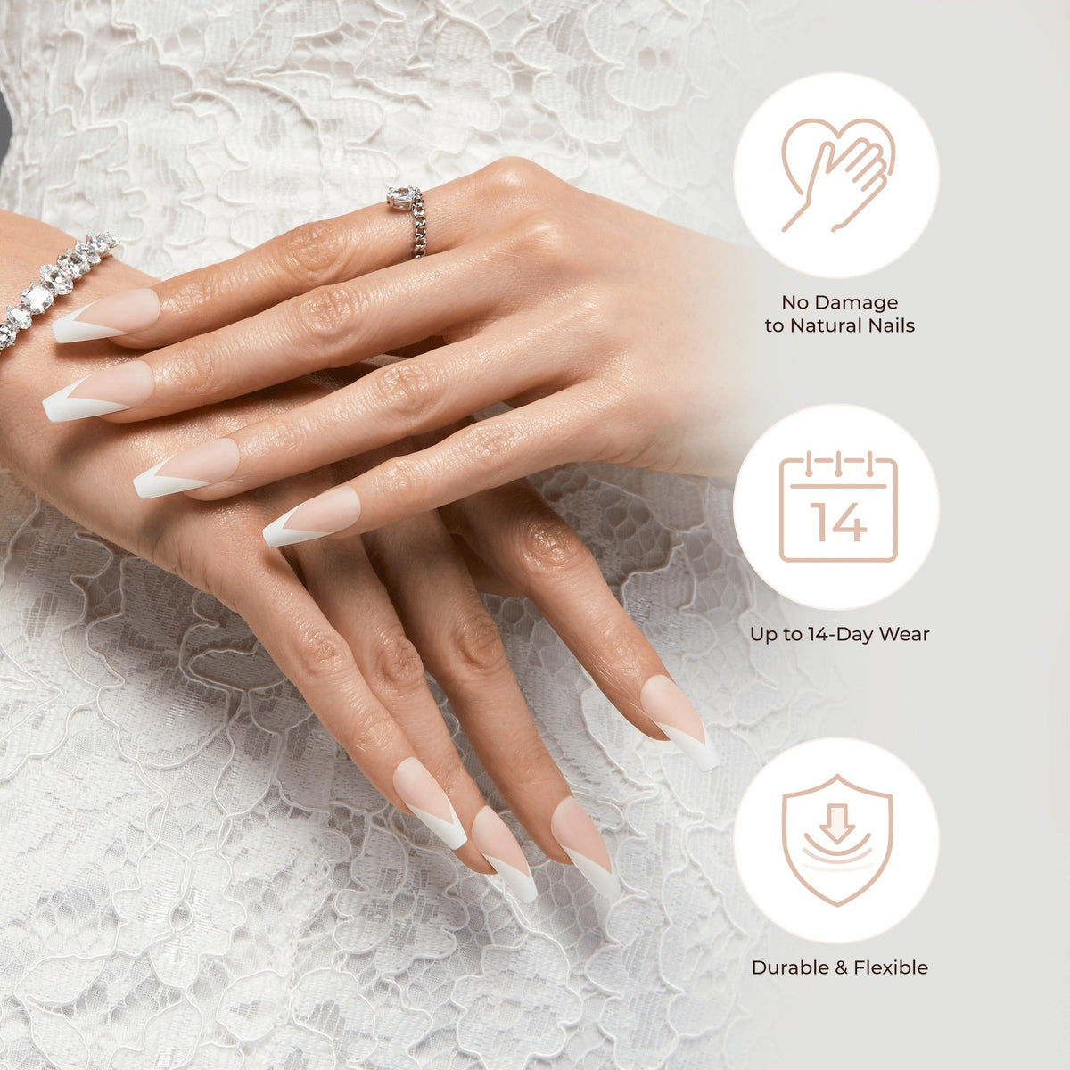 Kiss Classy Press On Glue Nails - New Nail, New Me