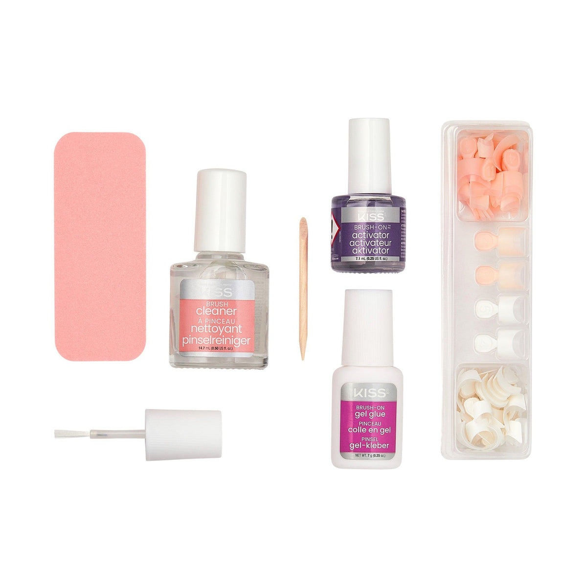 Kiss Brush-On Gel Nail Kit | 48 White & Natural French Tips, Gel Manicure, Salon Gel Nails