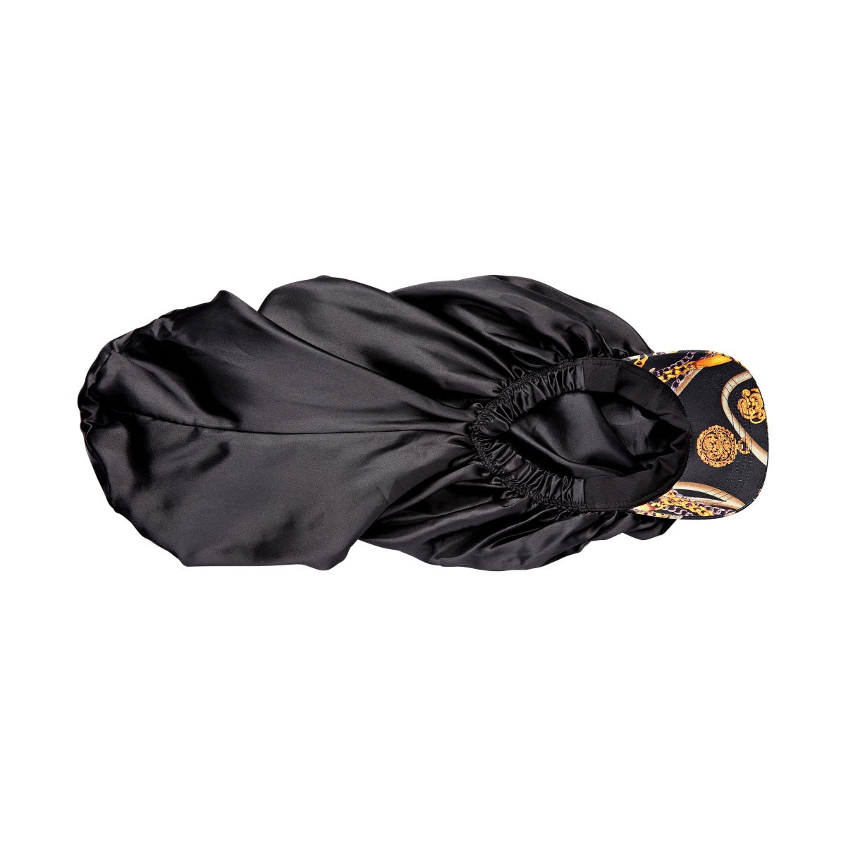 Kiss Colors & Care Silky Satin Visor Bonnet Cap - Braid Black | Silk Bonnet, Day & Night, Hair Accessories