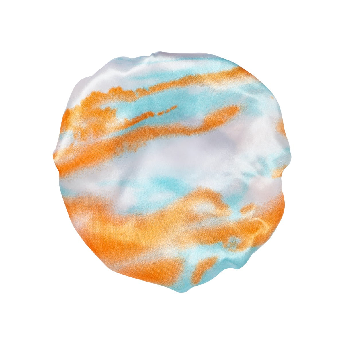 Kiss Colors & Care Kids Satin Wide Band Bonnet - Tie Dye Orange Blue | Age 5-10, Silk Bonnet, Sleep Bonnet, Hair Accessories