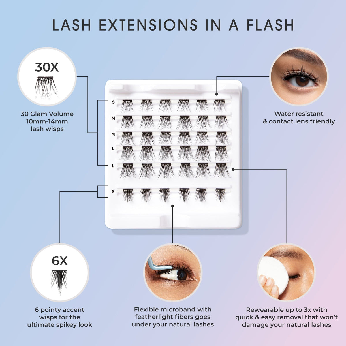 Falscara Wisps Special Edition Multipack - Volumizing | DIY False Lash Extensions, Glam, Cluster Lash, Wispy Lashes, Special Edition, 36 Wisps, 10mm-14mm