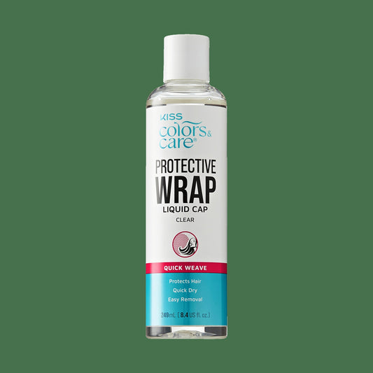 Kiss Colors & Care Protective Wrap Liquid | Clear, For Quick Weaves, Quick-Drying, 8.4 fl oz, Hair Care