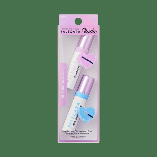 Falscara Studio False Lash InfuseBond & Water-Resistant Seal | DIY Lash Extension Adhesive, Lash Bond, Two-Step Adhesive