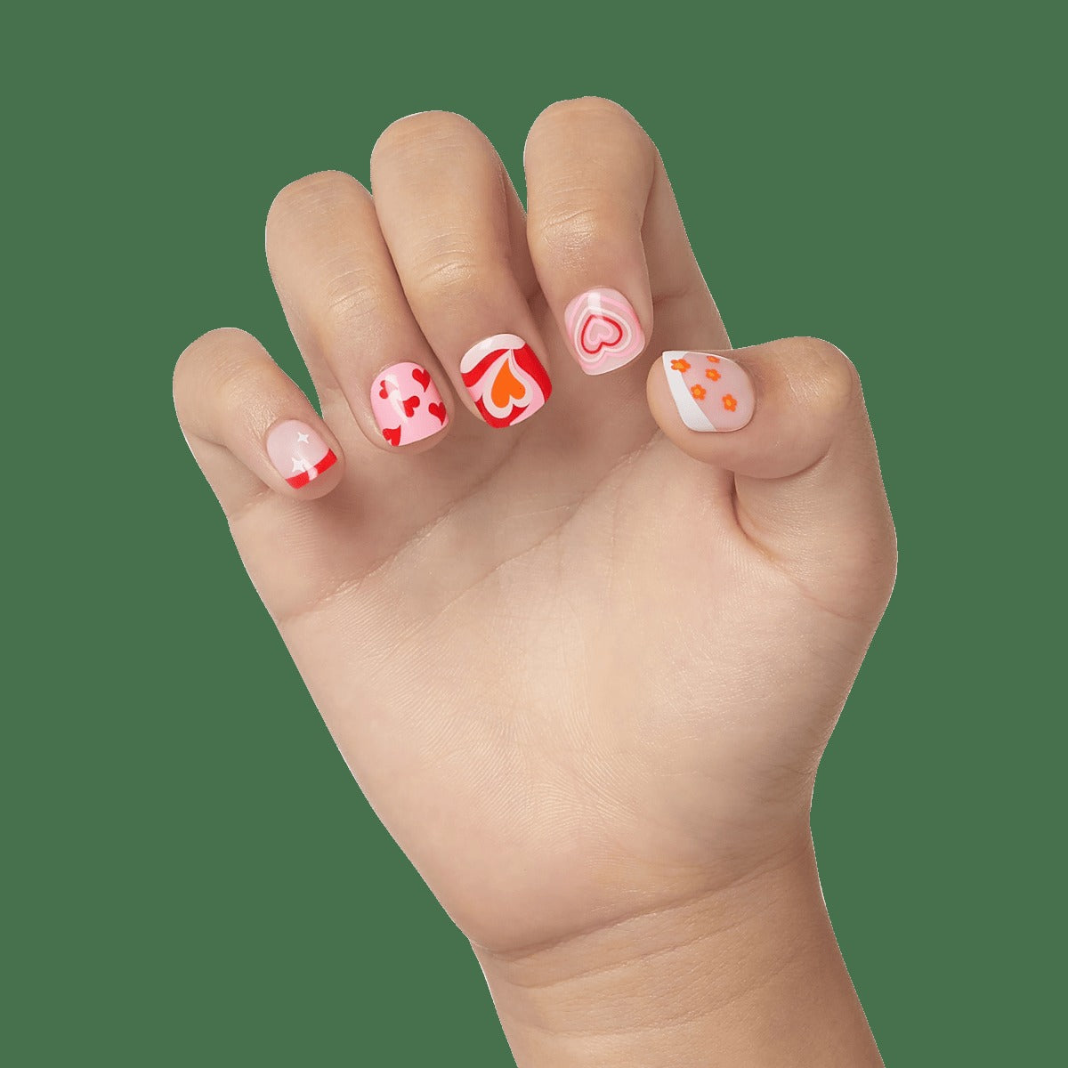Impress Kids No Glue Fake Press On Nails - Playground | Design, Red, Kids, Squoval, Manicure