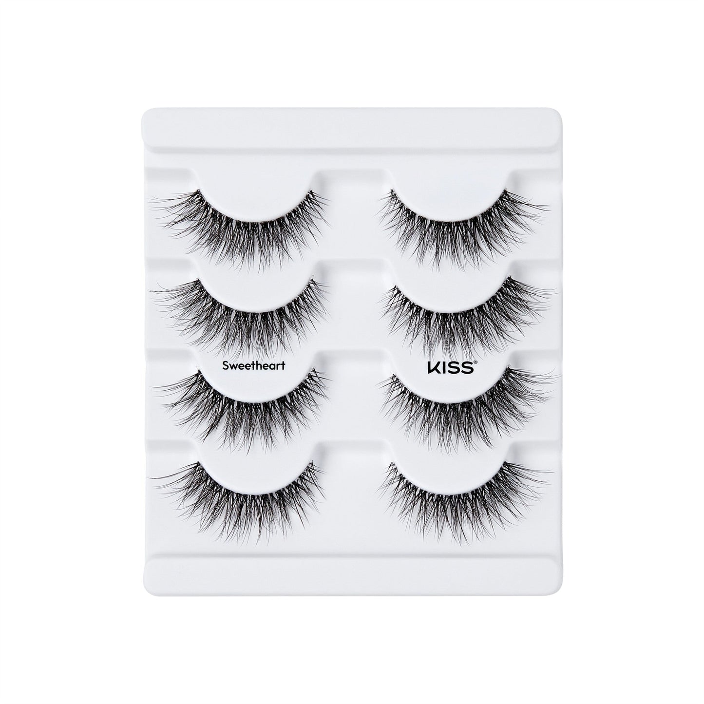 Kiss Lash Couture Triple Push-Up False Eyelashes - Sweetheart | 4 Pairs, Strip Lashes, 14mm
