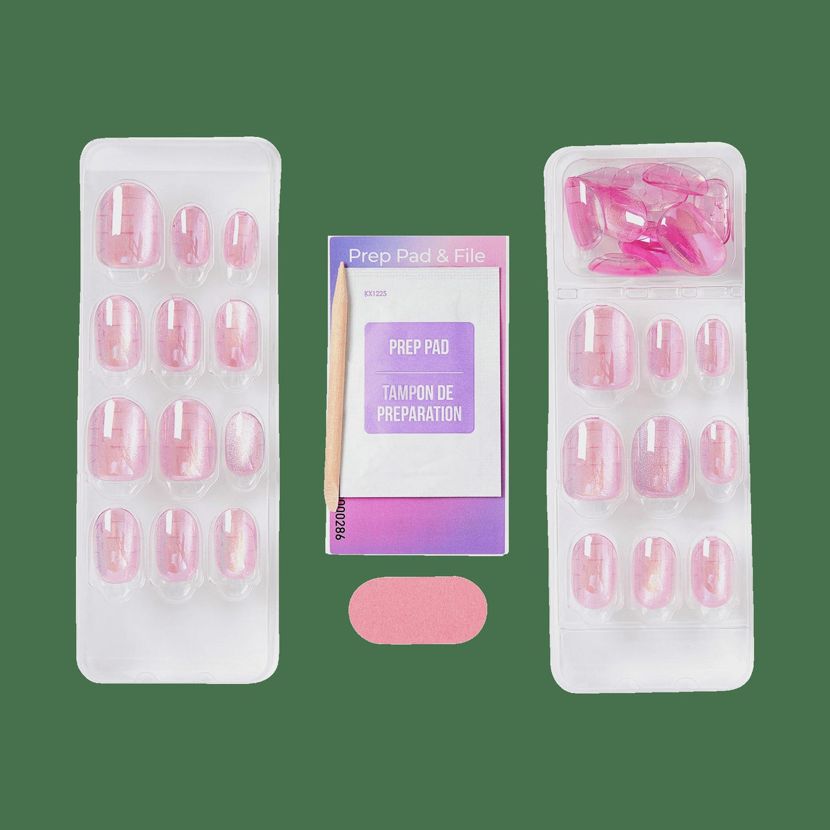 colorFX by Impress No Glue Fake Press On Nails - Starry | Solid, Pink, Short, Oval, Manicure