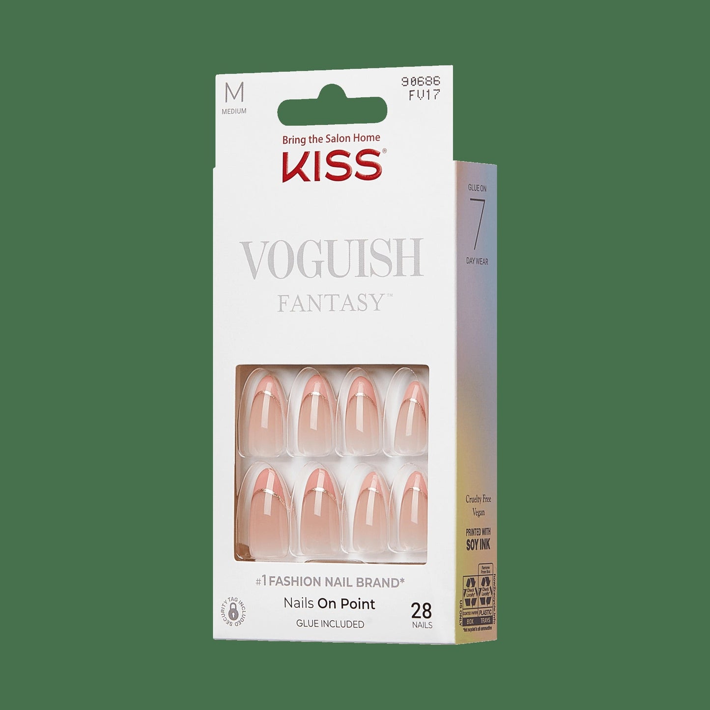 Kiss Voguish Fantasy Press On Glue Nails - Éclatant