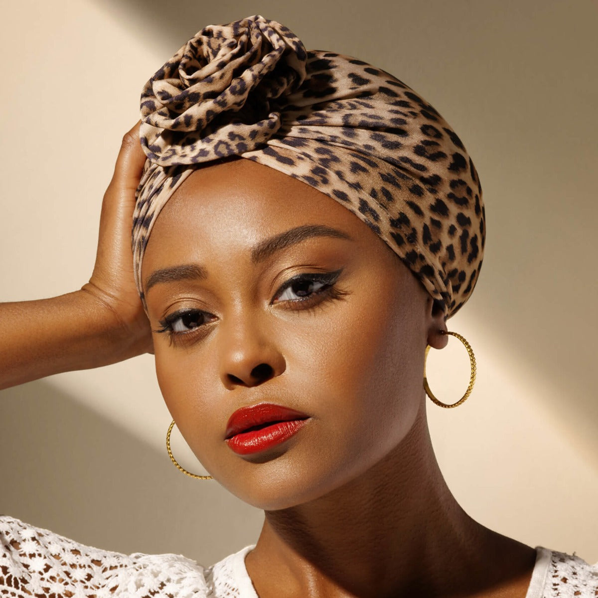 Kiss Colors & Care Pre-Tied Top Knot Turban - Leopard | Hair Scarf, Hair Turban, Hair Accessories