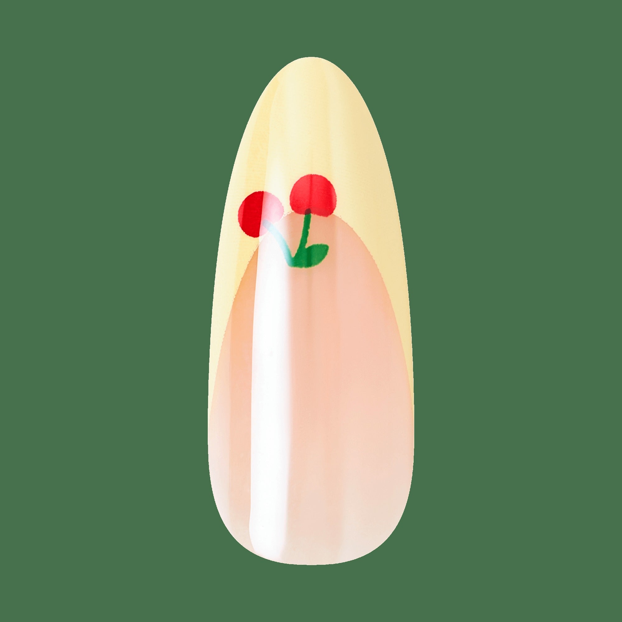 Kiss Core Design Press On Fake Glue Nails - Post Summer | French Design, Yellow, Long, Almond