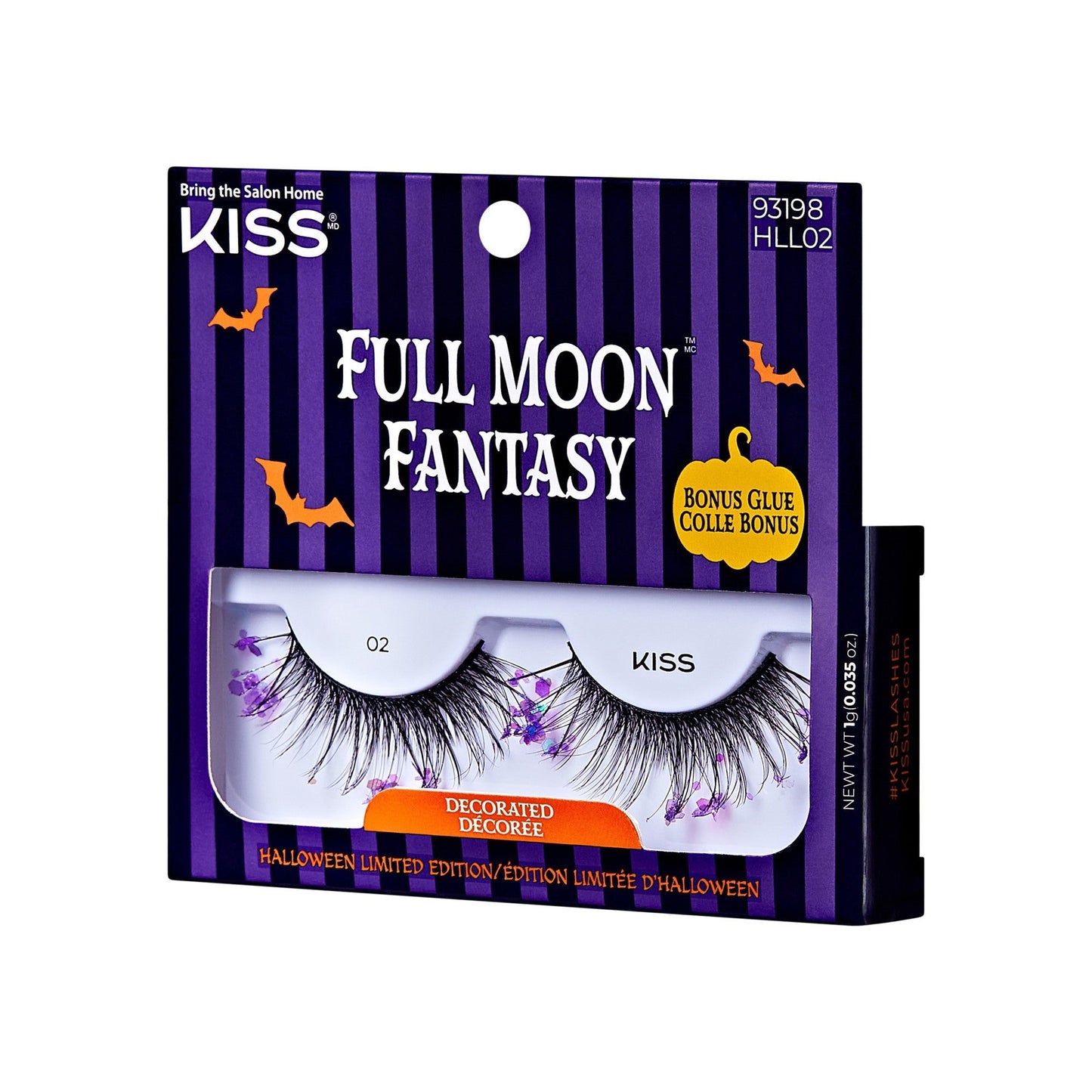 Kiss Halloween 'Full Moon Fantasy' False Eyelashes, Decorated - Night Goddess | 1 Pair, Strip Lashes, 12mm-16mm