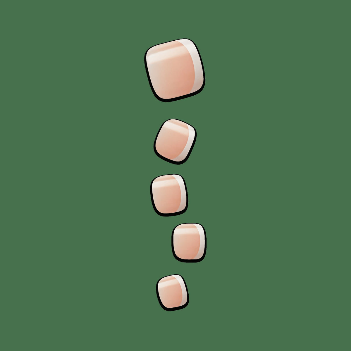 Impress Design No Glue Fake Press On Toenails - Blanc Chic | French Tips, Beige, Short, Squoval, Pedicure