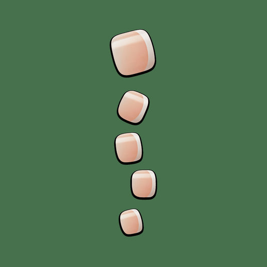 Impress Design No Glue Fake Press On Toenails - Blanc Chic | French Tips, Beige, Short, Squoval, Pedicure