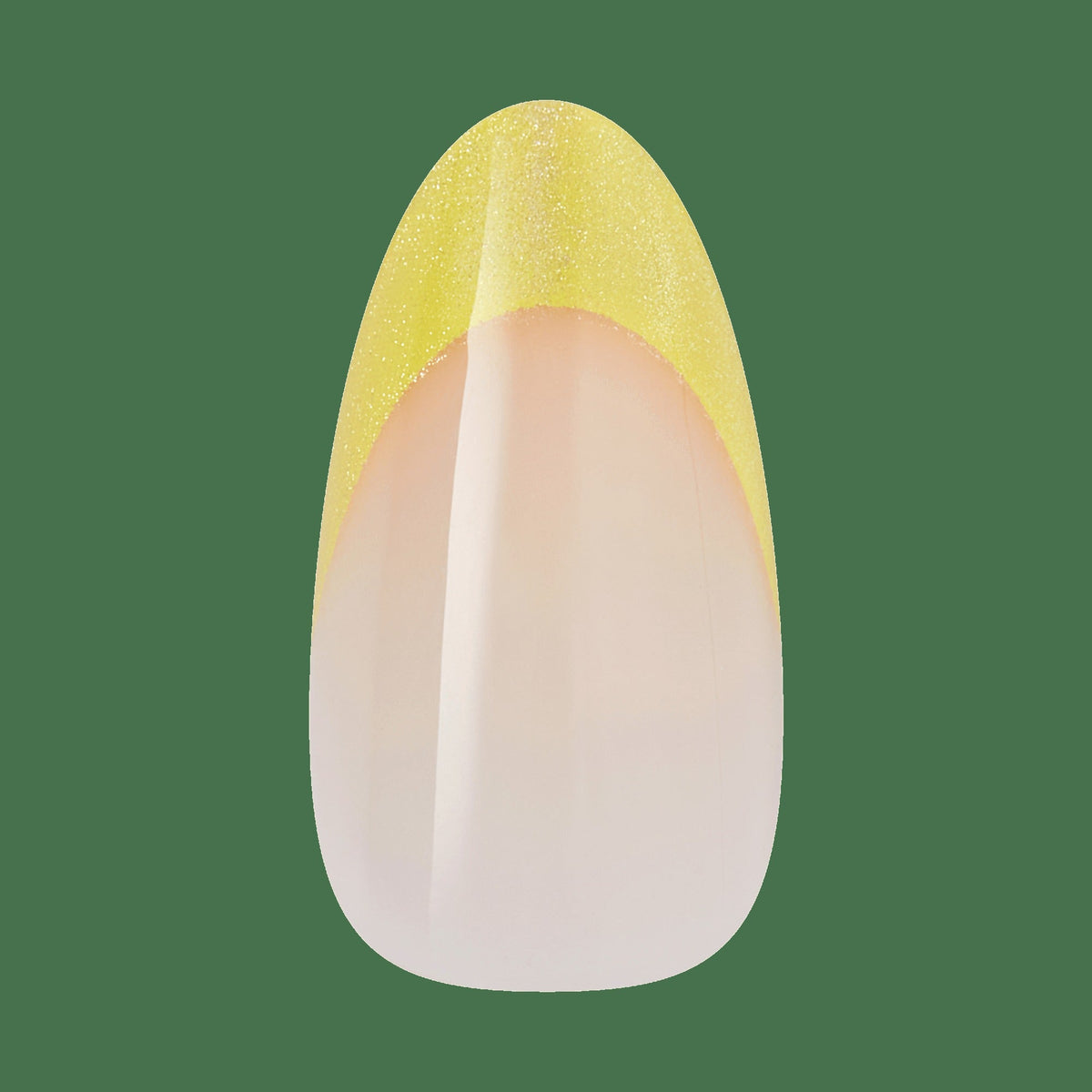 Kiss Nail Drip Press On Fake Glue Nails - Euphoric Leap | 3D & Jewel French Design, Yellow, Medium, Almond