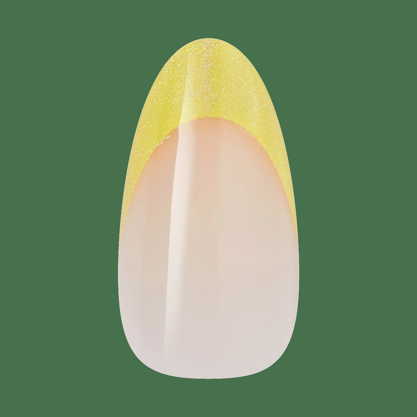 Kiss Nail Drip Press On Fake Glue Nails - Euphoric Leap | 3D & Jewel French Design, Yellow, Medium, Almond