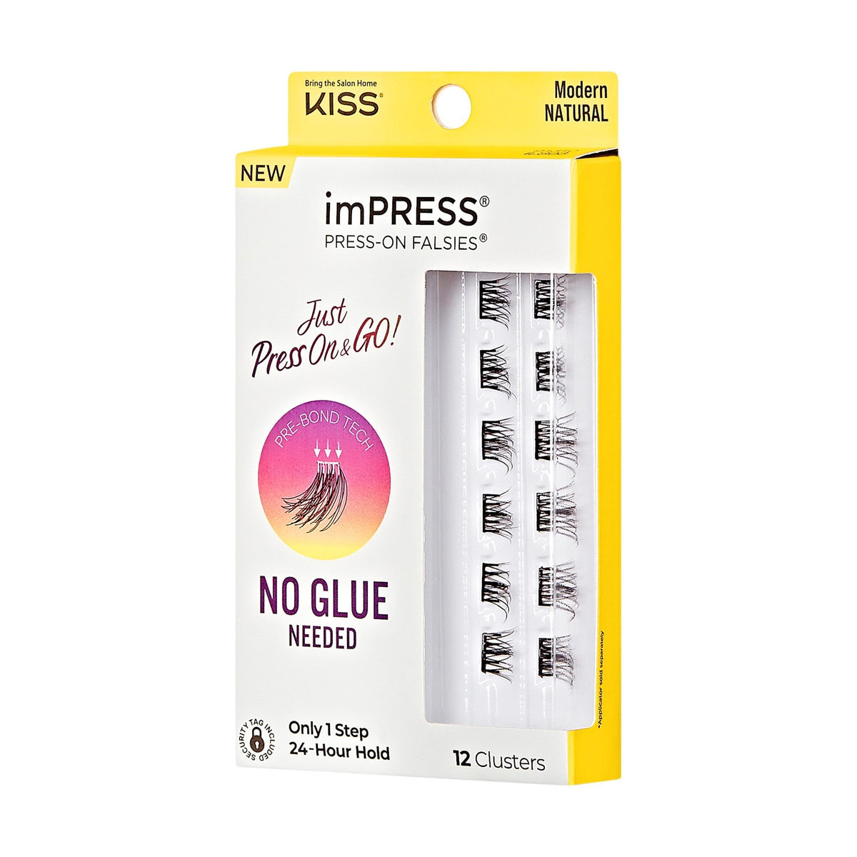 Impress Falsies Pre-Glued False Eyelashes Minipack - Modern | 12 Lash Clusters, 12mm-14mm