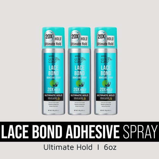 Kiss Colors & Care Lace Bond Adhesive Spray Ultimate Hold Bundle - 6 oz. 3 Pack