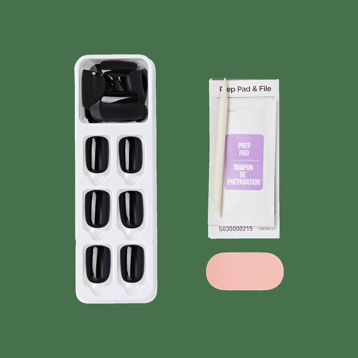 Impress Color No Glue Fake Press On Nails - All Black | Solid, Black, Short, Squoval, Manicure