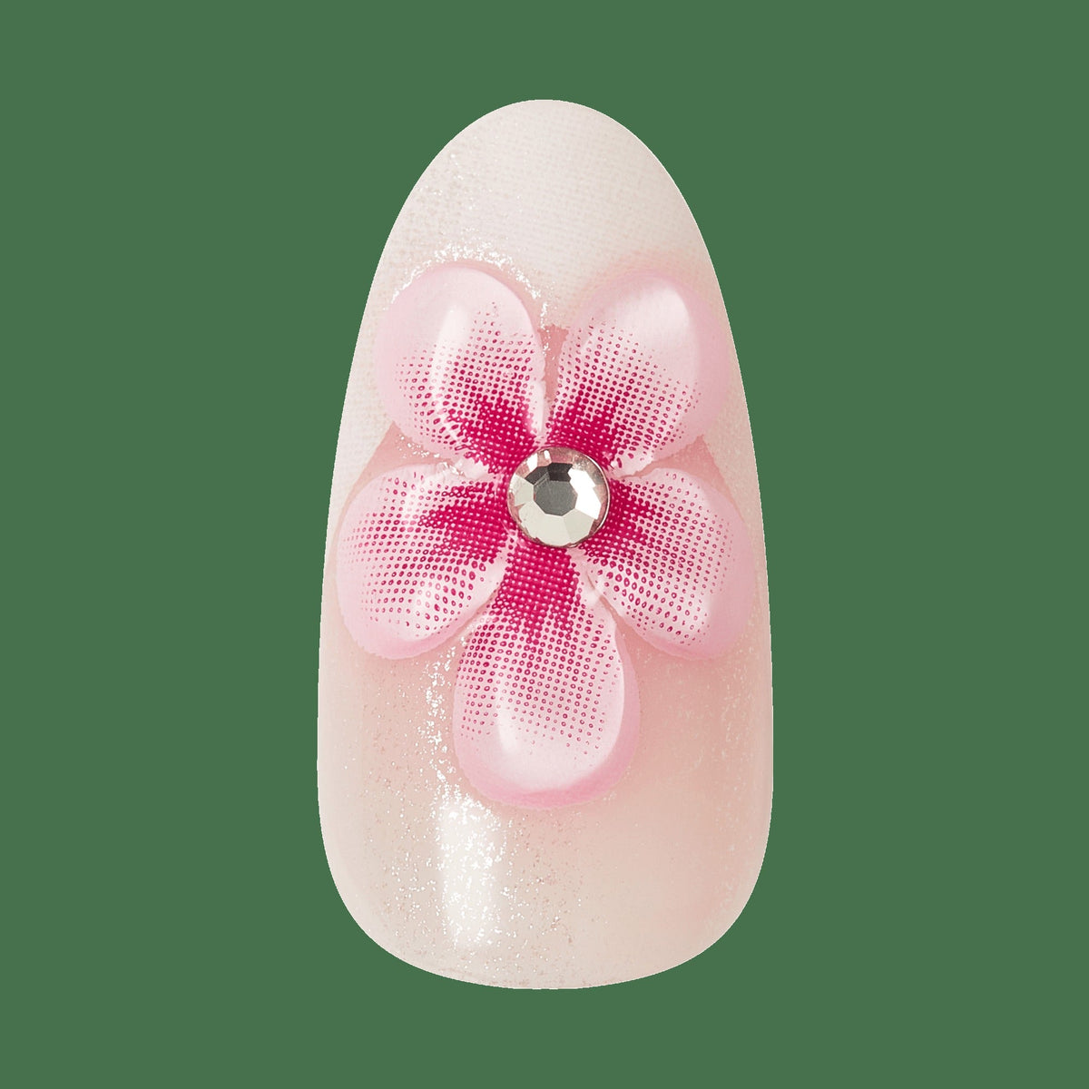 Impress Premium No Glue Fake Press On Nails - Couture-geous | 3D & Jewel French, Pink, Medium, Almond, Manicure