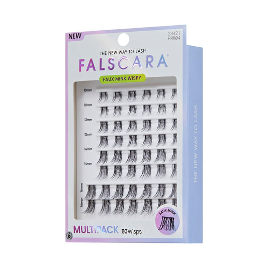 Falscara Faux Mink Wispy Mega Multipack | DIY False Lash Extensions, Cluster Lash, Wispy Lashes, 50 Wisps, 10mm-16mm