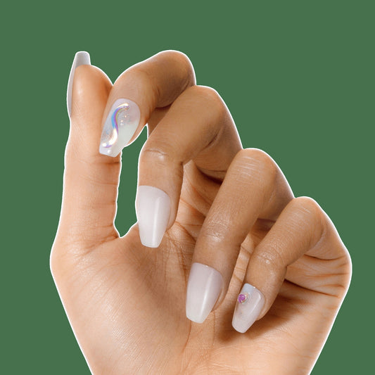 Kiss Gel Fantasy Allure Press On Glue Nails - Band of Color