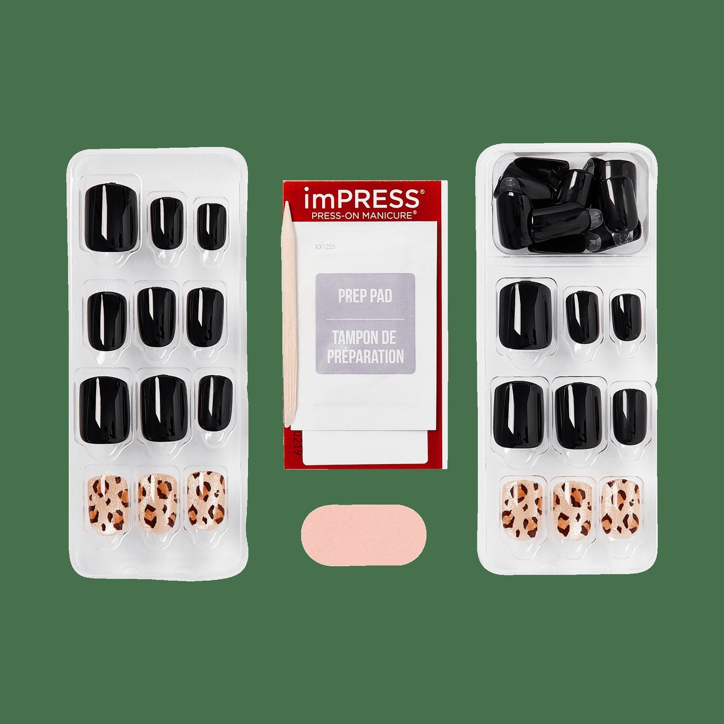 Impress Design No Glue Fake Press On Nails - Romantique | Design, Black, Short, Squoval, Manicure