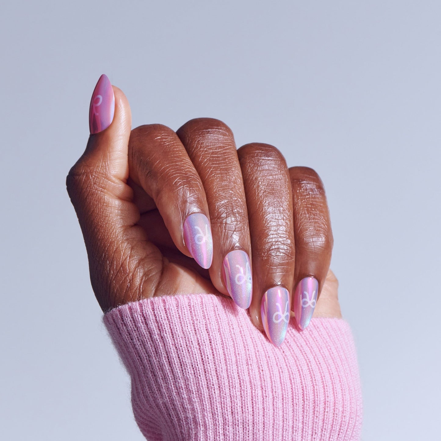 Kiss Glam Embellished Press On Fake Glue Nails - Crystal Pop | Design, Pink, Medium, Almond