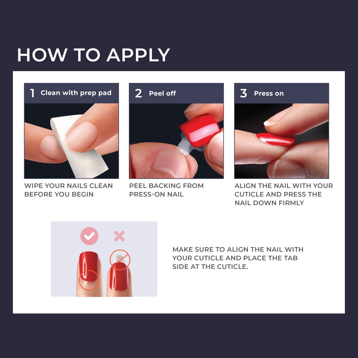 Impress Design No Glue Fake Press On Nails - Vision | French Design, Red, Medium, Almond, Manicure