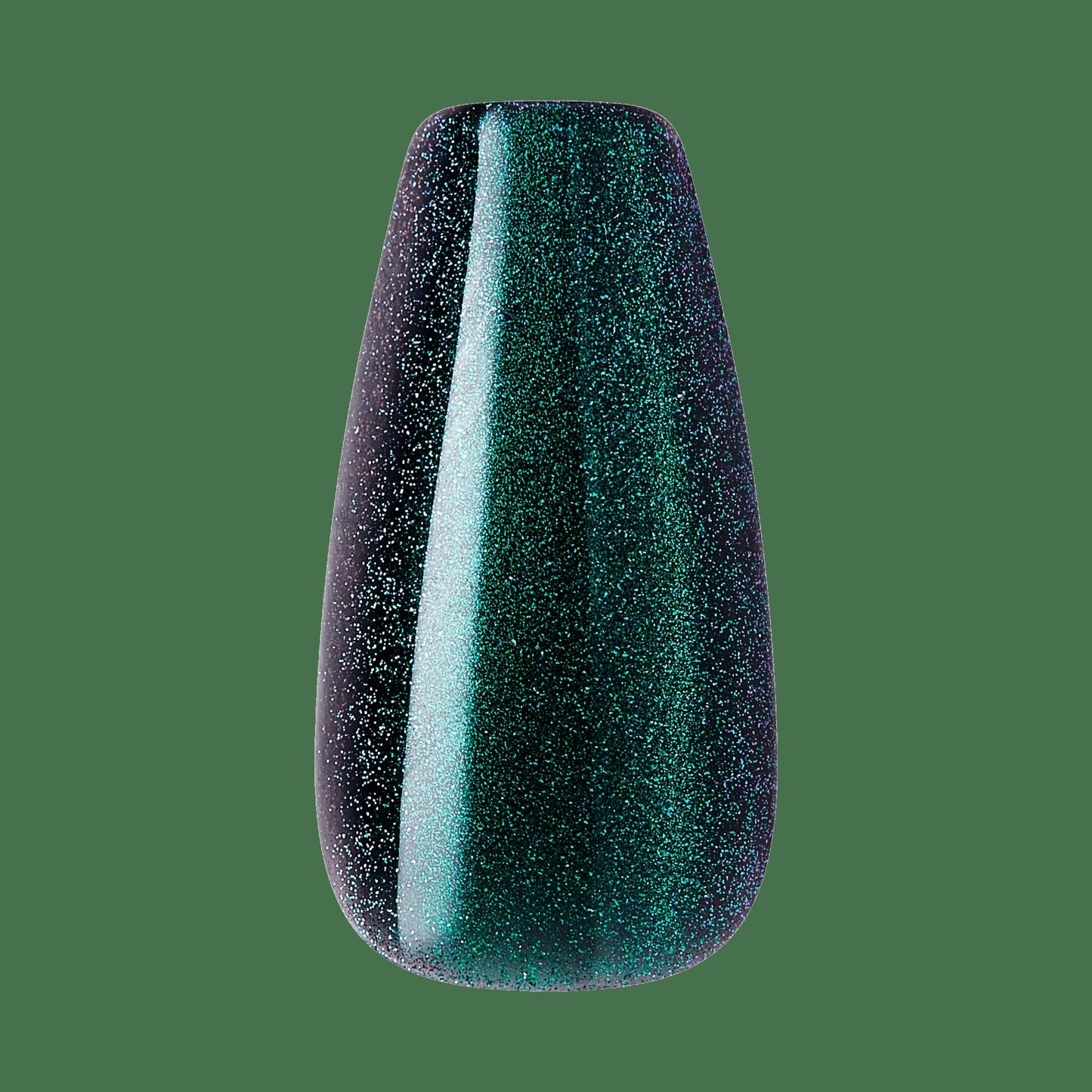Kiss Core Magnetic Press On Fake Glue Nails - Shimmering | Magnetic, Green & Blue, Medium, Coffin
