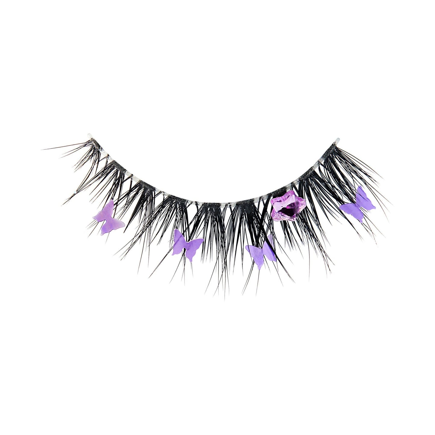 Kiss Halloween Decorated False Eyelashes & Gem Sticker - Enchanted Sparkles | 1 Pair, Strip Lashes, 8mm-13mm