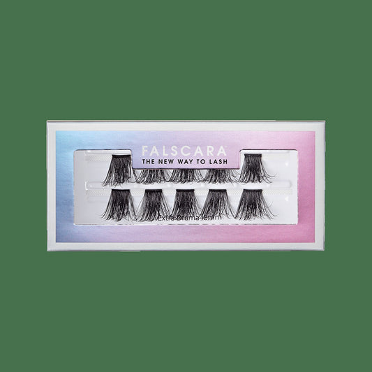 Falscara Extra Drama Volume Single Pack | DIY False Lash Extensions, Ultra Glam, Cluster Lash, Wispy Lashes, 10 Wisps, 18mm