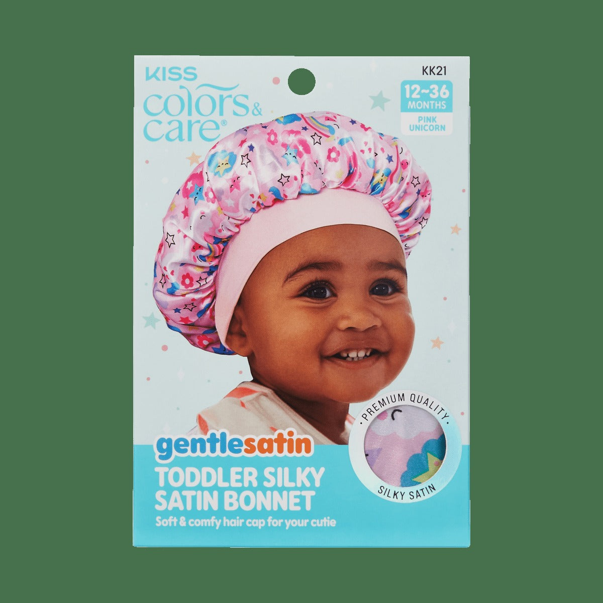 Kiss Colors & Care Toddler Silky Satin Bonnet | 12-36 months, Silk Bonnet, Sleep Bonnet, Hair Accessories