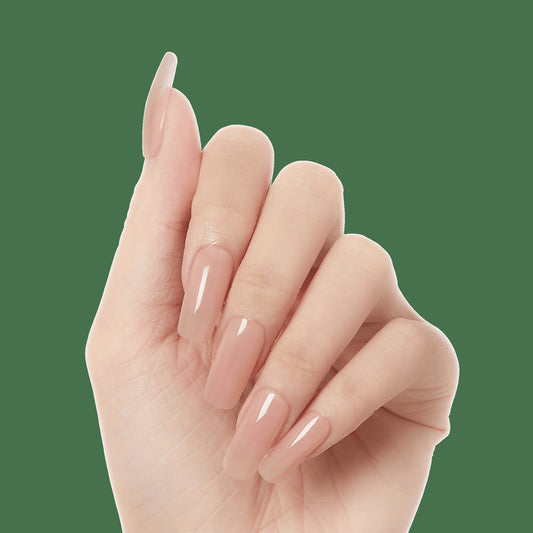 Kiss Salon X-tend LED Soft Gel Press On Nail Starter Kit System - Lux | Solid, Pink, Long, Squoval