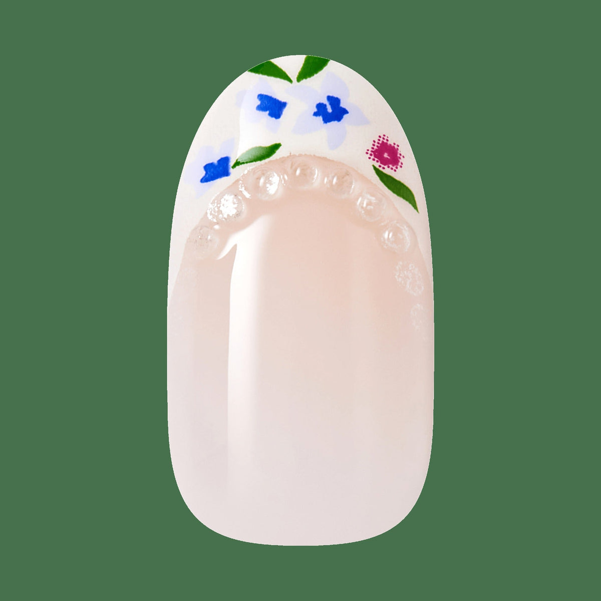 Impress Design No Glue Fake Press On Nails - Happy Mood | French Design, Multicolor, Medium, Oval, Manicure
