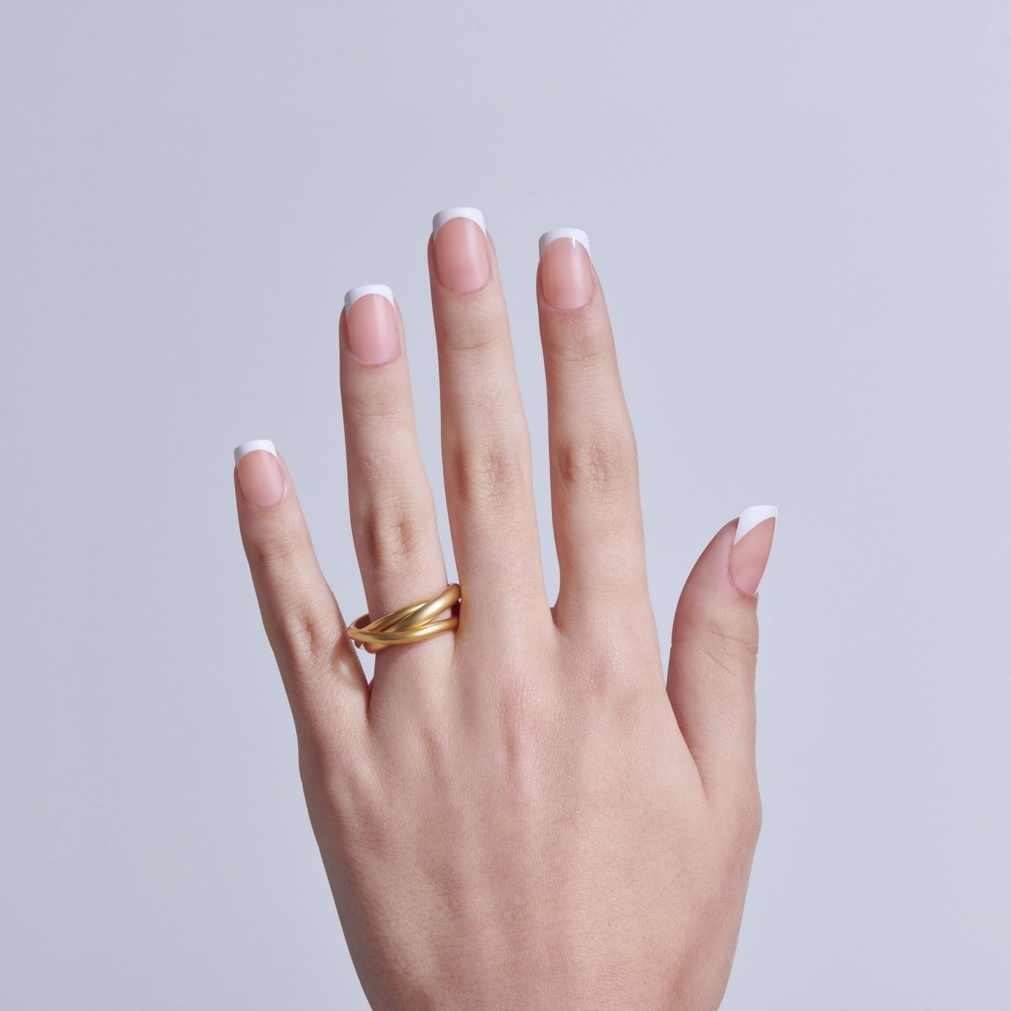 Kiss Core French Press On Fake Glue Nails - Snapshot | French Tips, White, Short, Squoval