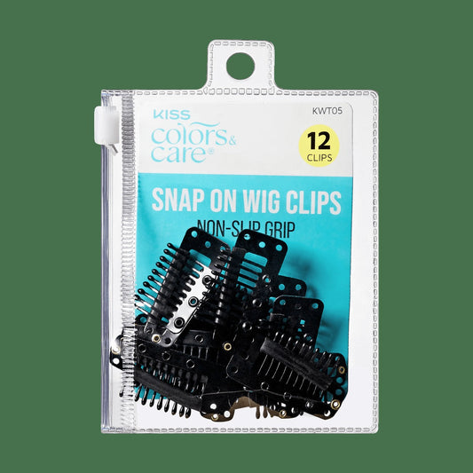 Kiss Colors & Care Snap-On Wig Clips - 12 Ct. | Non-Slip Grip, Wig Grip, 12 Clips, Hair Accessories