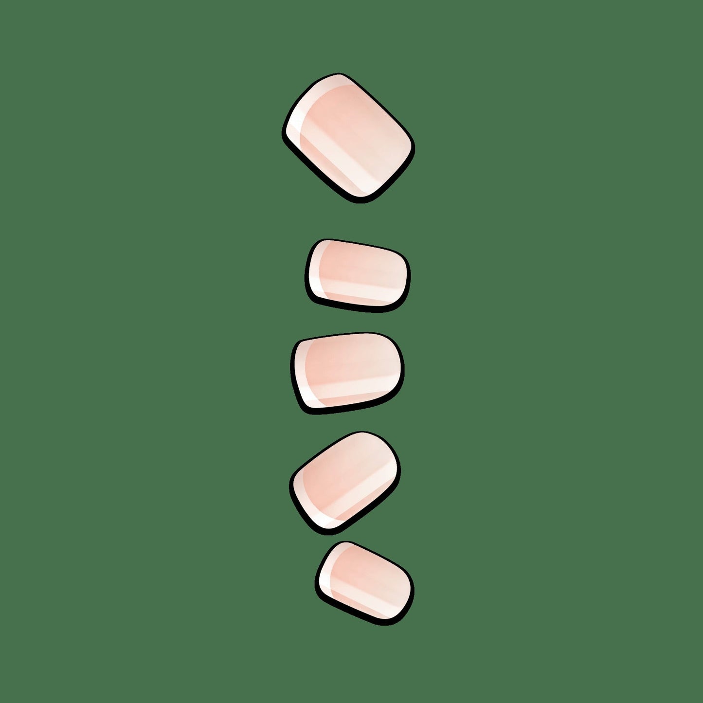 Impress Design No Glue Fake Press On Nails - Chic French | French Tips, White & Neutral, Short, Squoval, Manicure