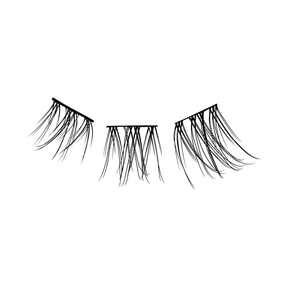 Falscara Ultra Natural Multipack | DIY False Lash Extensions, Natural, Cluster Lash, Wispy Lashes, Light & Airy, 24 Wisps, 8mm-12mm