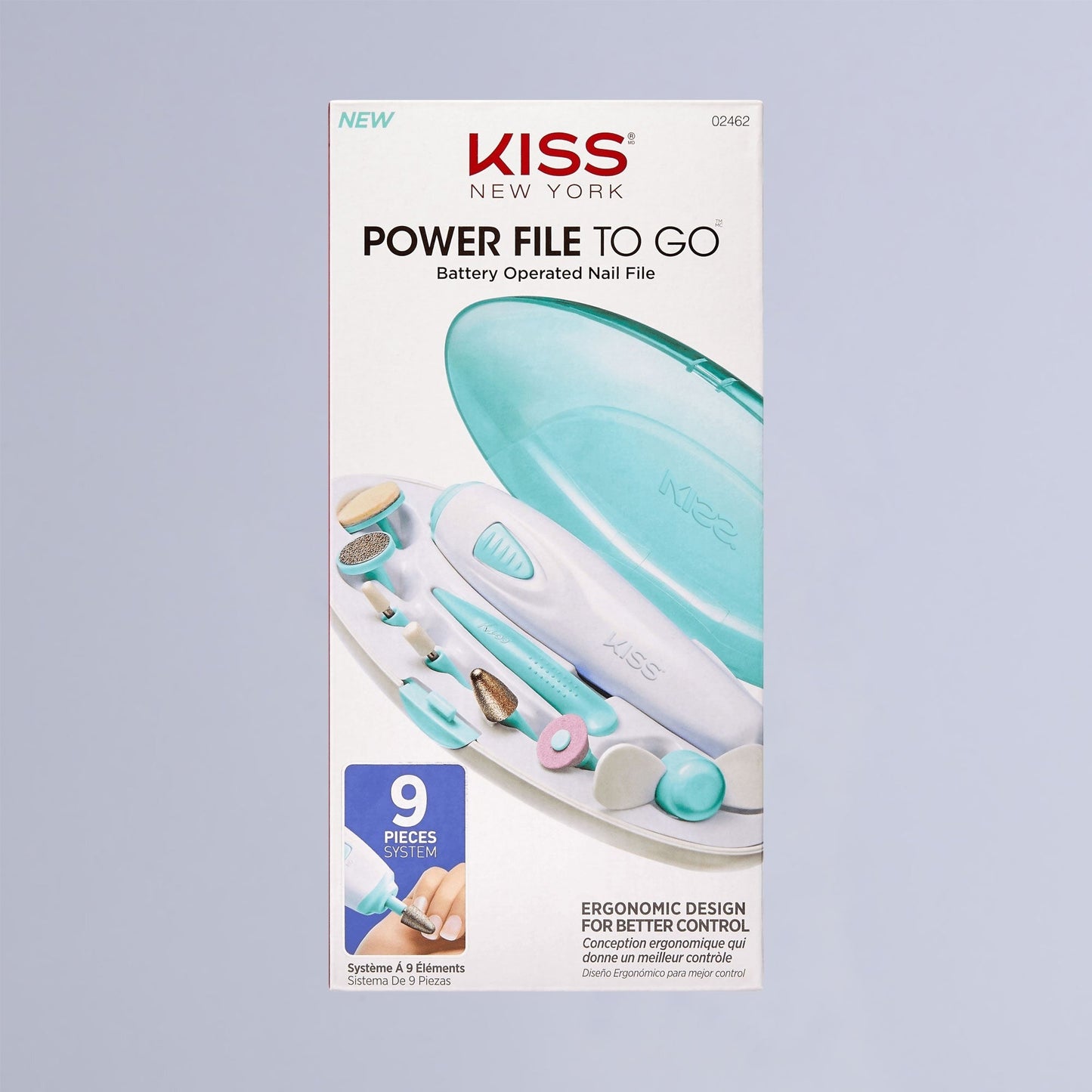 Kiss Power File To Go Nail File System | All In One Kit, Nail Buffer, Manicure Tool, Electric Nail File