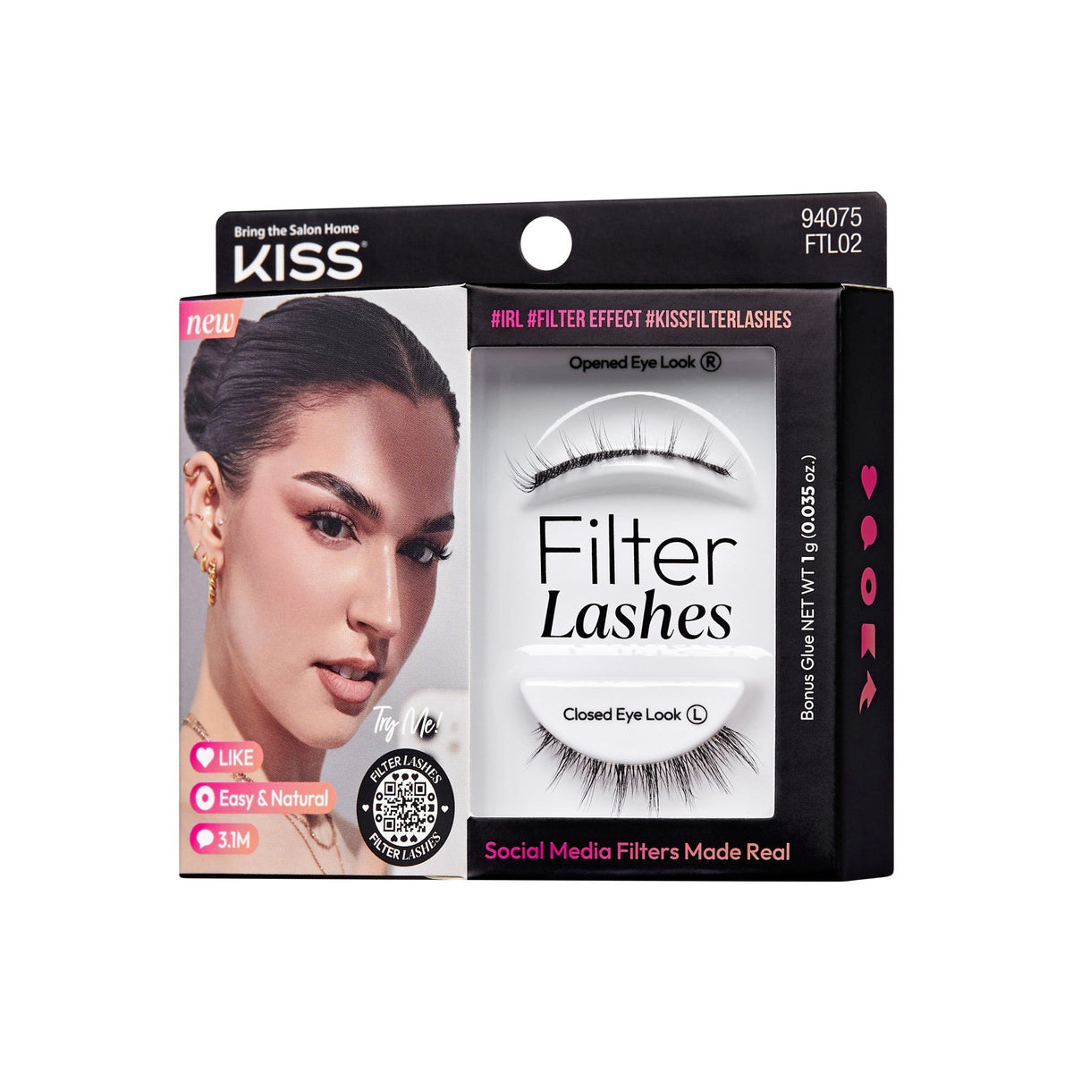 Kiss Filter Lashes False Eyelashes - LASHES II xoJourdan | 1 Pair, Strip Lashes, 3mm-11mm