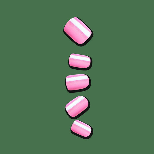 colorFX by Impress No Glue Fake Press On Nails - Late Night | Solid, Pink, Short, Squoval, Manicure