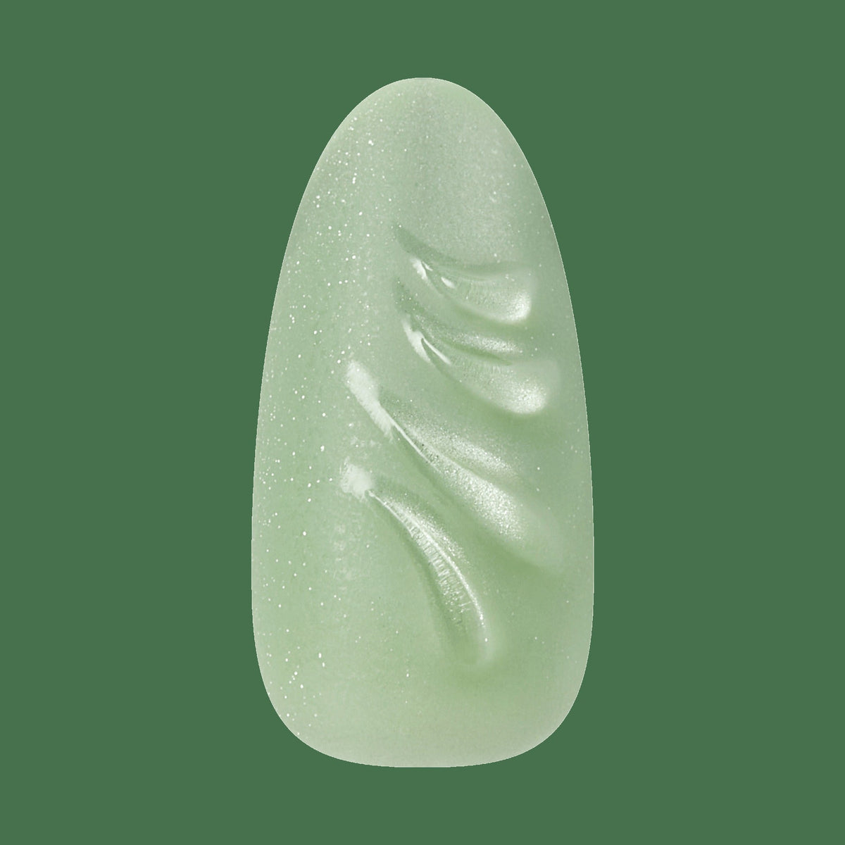 Kiss Nail Drip Press On Fake Glue Nails - Dancing Heart | 3D & Jewel Design, Green, Medium, Almond