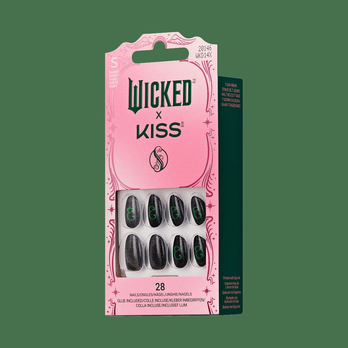 WICKED X Kiss | I Look Good in Green | Design, Black, Short, Almond