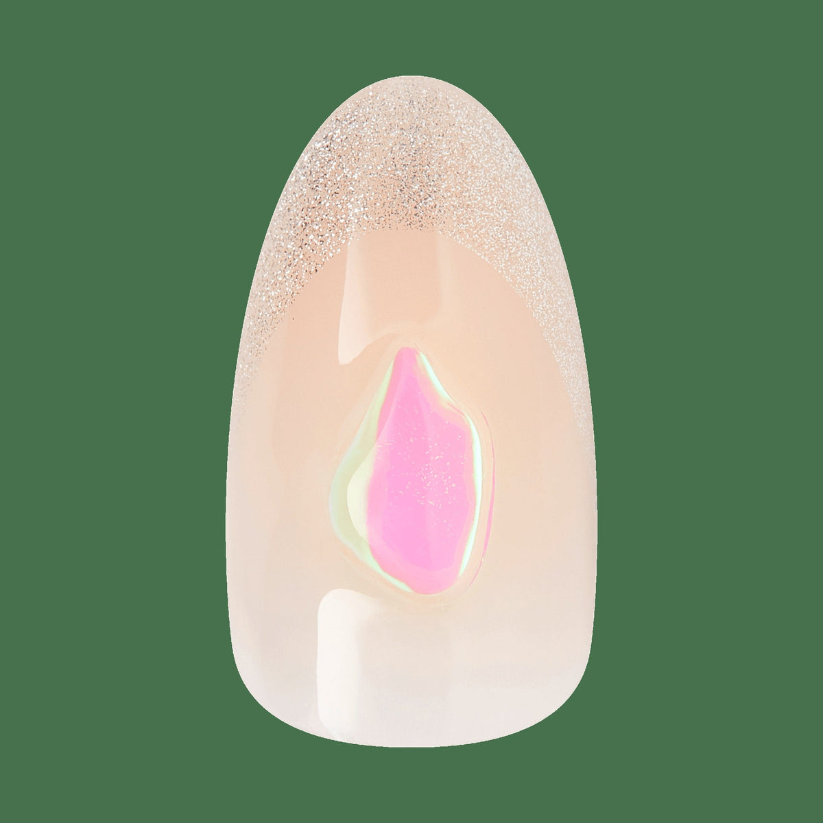 Kiss Nail Drip Press On Fake Glue Nails - Vivid | 3D & Jewel Design, Pink, Medium, Almond