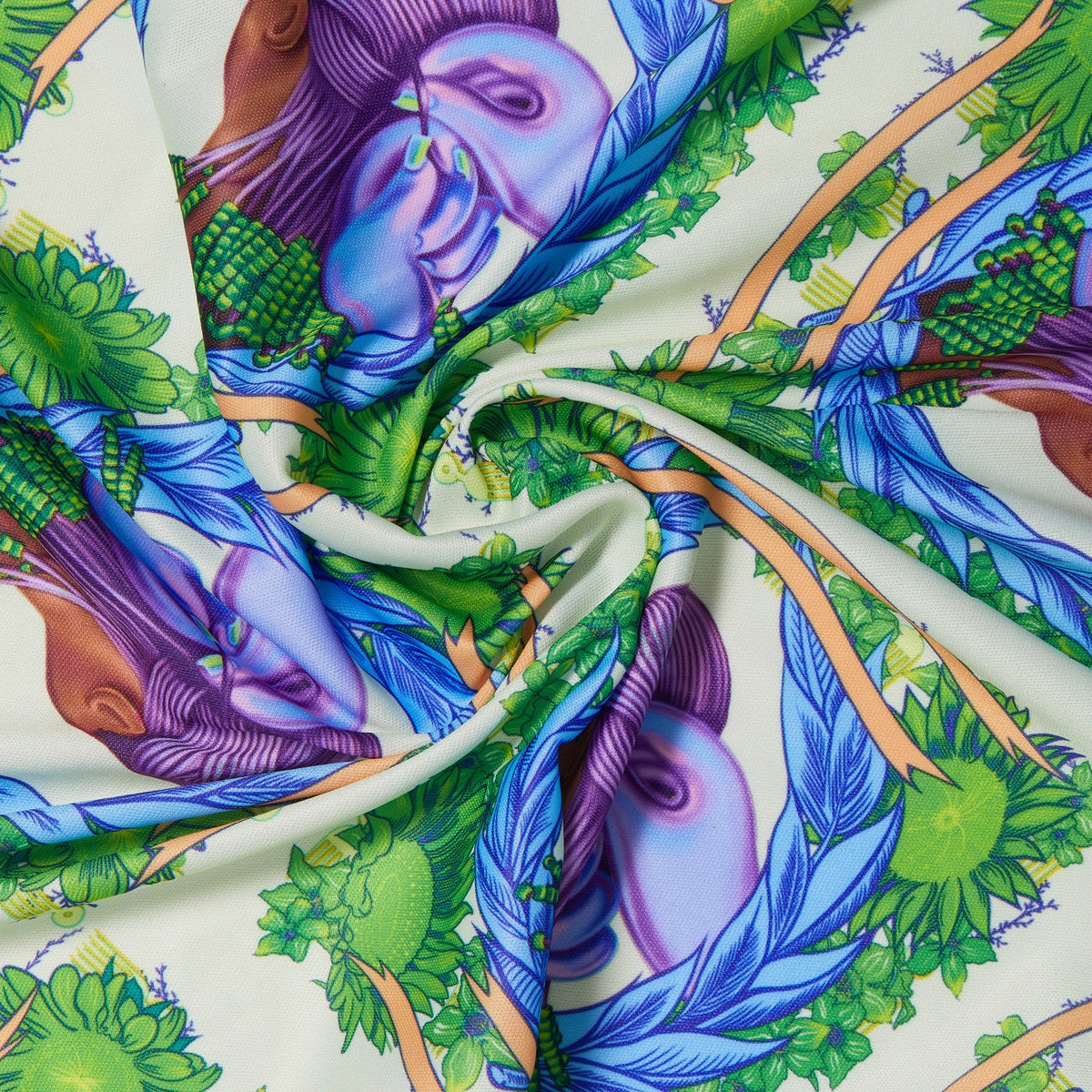 Kiss Colors & Care Limited Edition BIFC Satin Wrap Scarf - Jacques Agbobly | Head Scarf, Hair Scarf, 60"L x 16"W, Hair Accessories