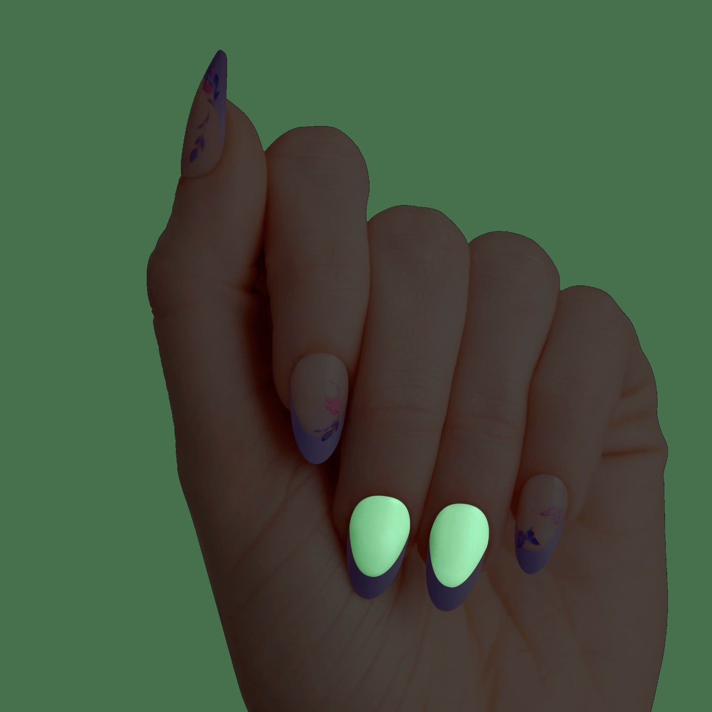 Impress X WICKED: FOR GOOD | Glinda Upland | French Design, Purple, Medium, Almond, Manicure