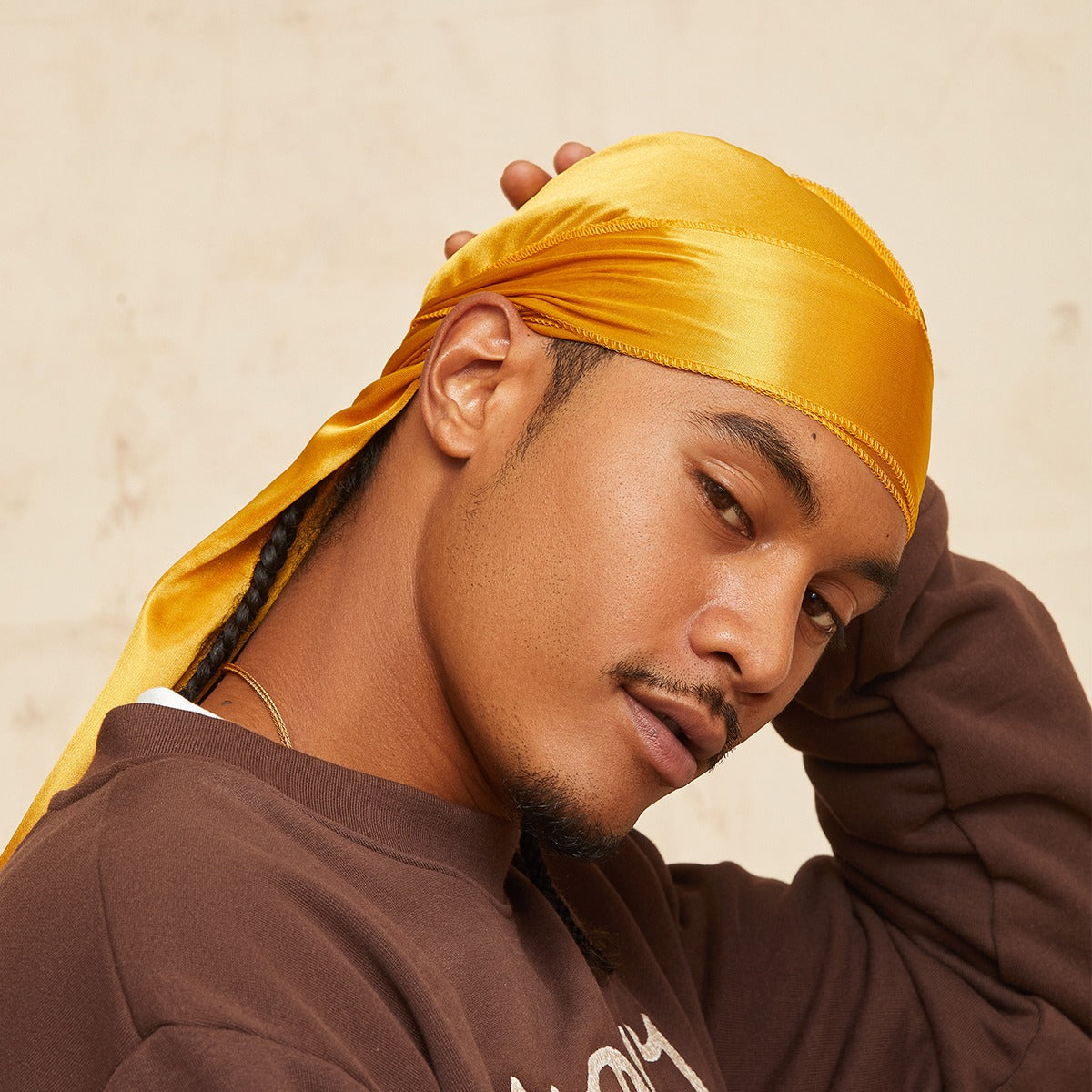 Kiss Colors & Care Power Wave Satin Durag - Gold | Silk Durag, Wave Cap, One Size, Hair Accessories