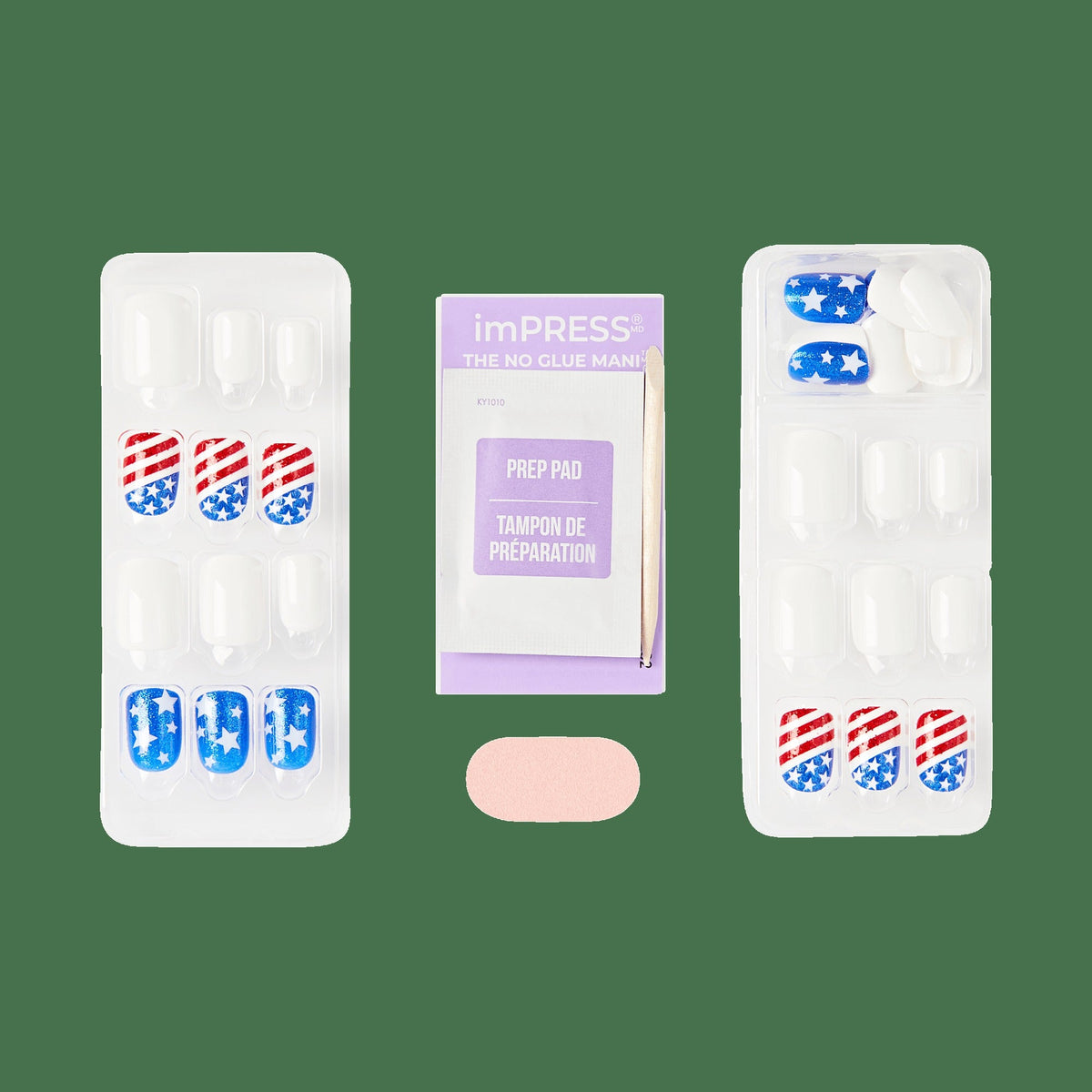 Impress Design No Glue Fake Press On Nails - Liberty | Design, Multicolor, Short, Squoval, Manicure