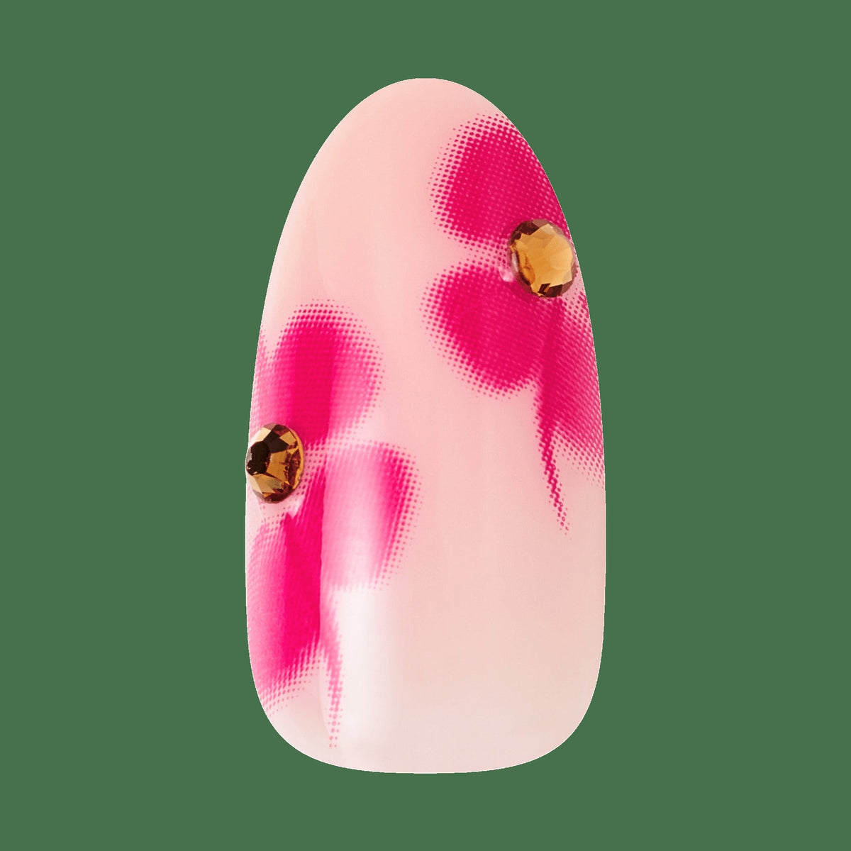 Impress Design No Glue Fake Press On Nails - Summer Spell | 3D & Jewel Design, Pink, Medium, Almond, Manicure